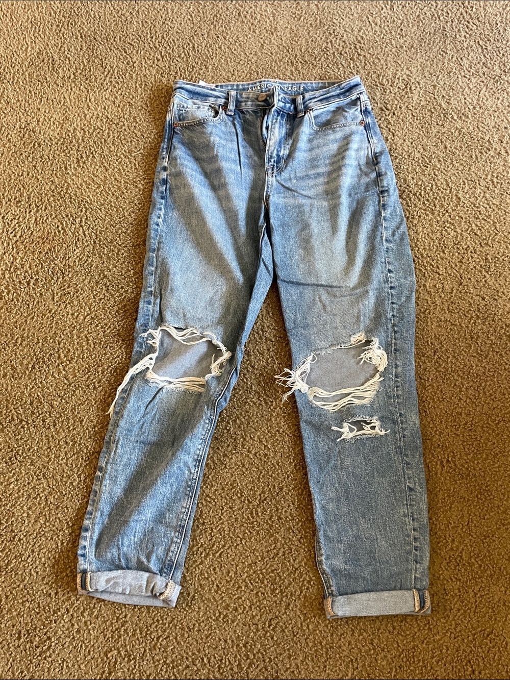 American Eagle Outfitters Light Blue Distressed Boyfriend Jeans
